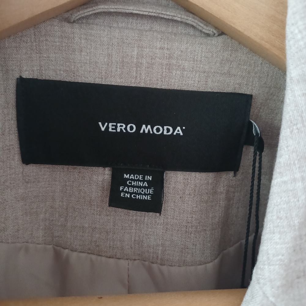 NWT Vero Moda Beige Blazer "Sally Jacket" in 'Mink/Beige Melange' - Picture 12 of 16